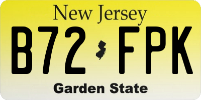 NJ license plate B72FPK