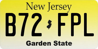 NJ license plate B72FPL