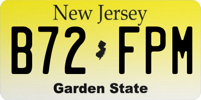 NJ license plate B72FPM