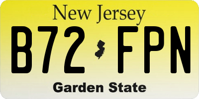 NJ license plate B72FPN