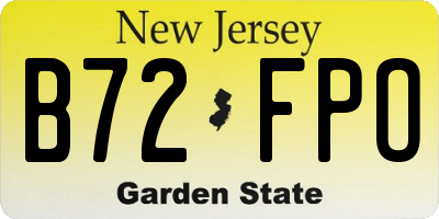 NJ license plate B72FPO