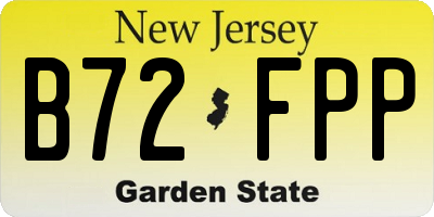 NJ license plate B72FPP