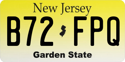 NJ license plate B72FPQ