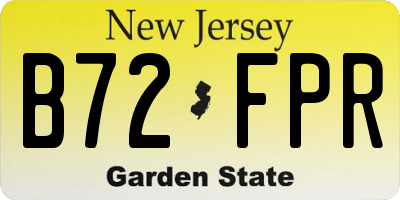 NJ license plate B72FPR