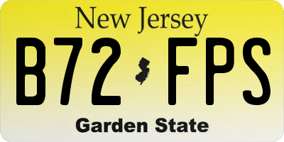 NJ license plate B72FPS