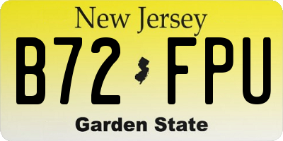 NJ license plate B72FPU