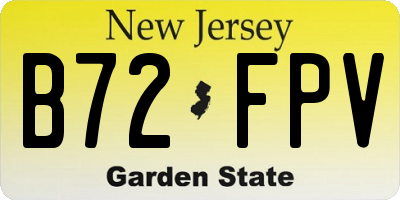 NJ license plate B72FPV