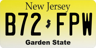 NJ license plate B72FPW