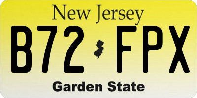 NJ license plate B72FPX