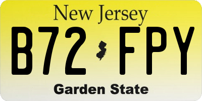 NJ license plate B72FPY