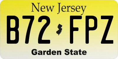 NJ license plate B72FPZ