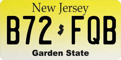 NJ license plate B72FQB