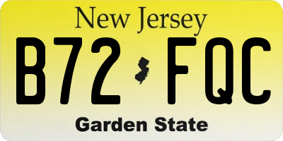 NJ license plate B72FQC