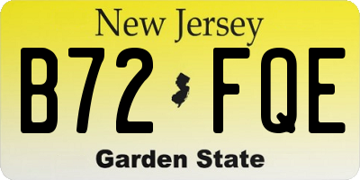 NJ license plate B72FQE