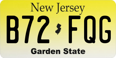 NJ license plate B72FQG