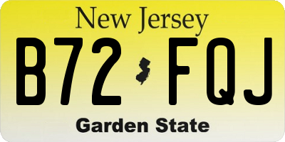 NJ license plate B72FQJ