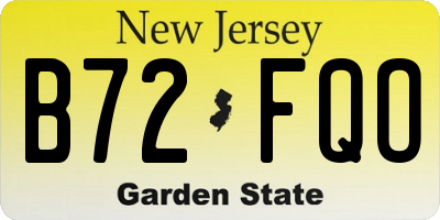 NJ license plate B72FQO