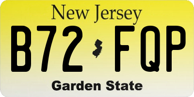 NJ license plate B72FQP