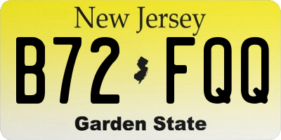 NJ license plate B72FQQ