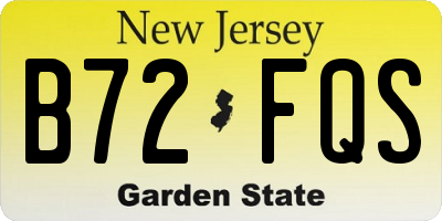 NJ license plate B72FQS