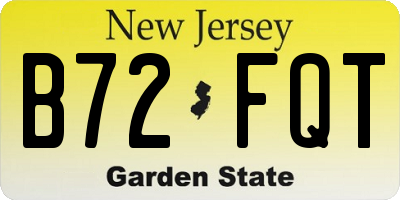NJ license plate B72FQT