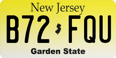 NJ license plate B72FQU