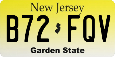 NJ license plate B72FQV