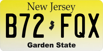 NJ license plate B72FQX
