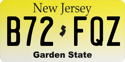 NJ license plate B72FQZ