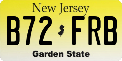 NJ license plate B72FRB