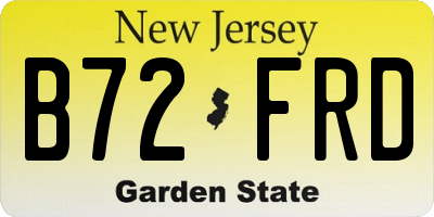 NJ license plate B72FRD