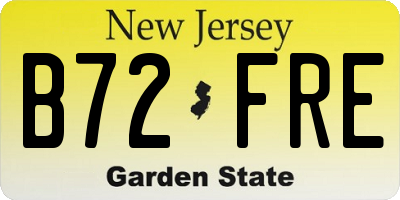 NJ license plate B72FRE