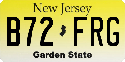 NJ license plate B72FRG