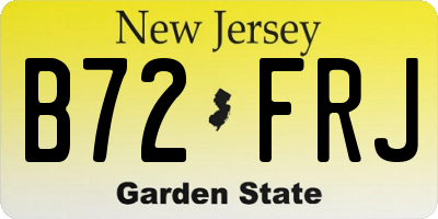 NJ license plate B72FRJ