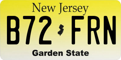 NJ license plate B72FRN