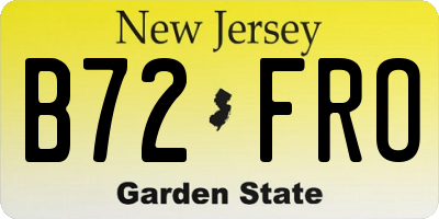 NJ license plate B72FRO