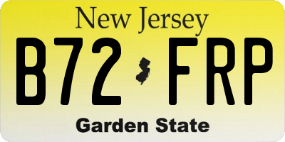 NJ license plate B72FRP