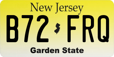 NJ license plate B72FRQ