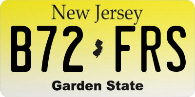 NJ license plate B72FRS