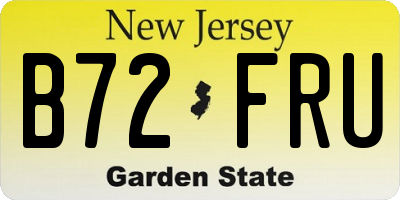 NJ license plate B72FRU