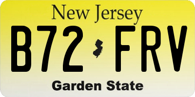NJ license plate B72FRV