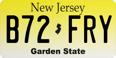 NJ license plate B72FRY