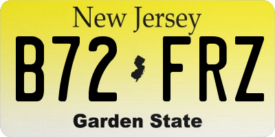 NJ license plate B72FRZ
