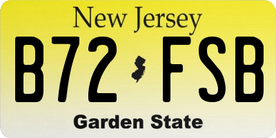NJ license plate B72FSB