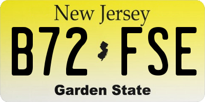 NJ license plate B72FSE