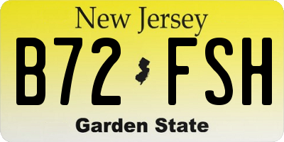 NJ license plate B72FSH
