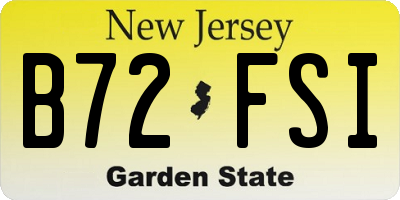 NJ license plate B72FSI