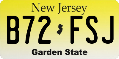 NJ license plate B72FSJ