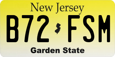 NJ license plate B72FSM