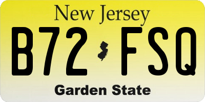 NJ license plate B72FSQ